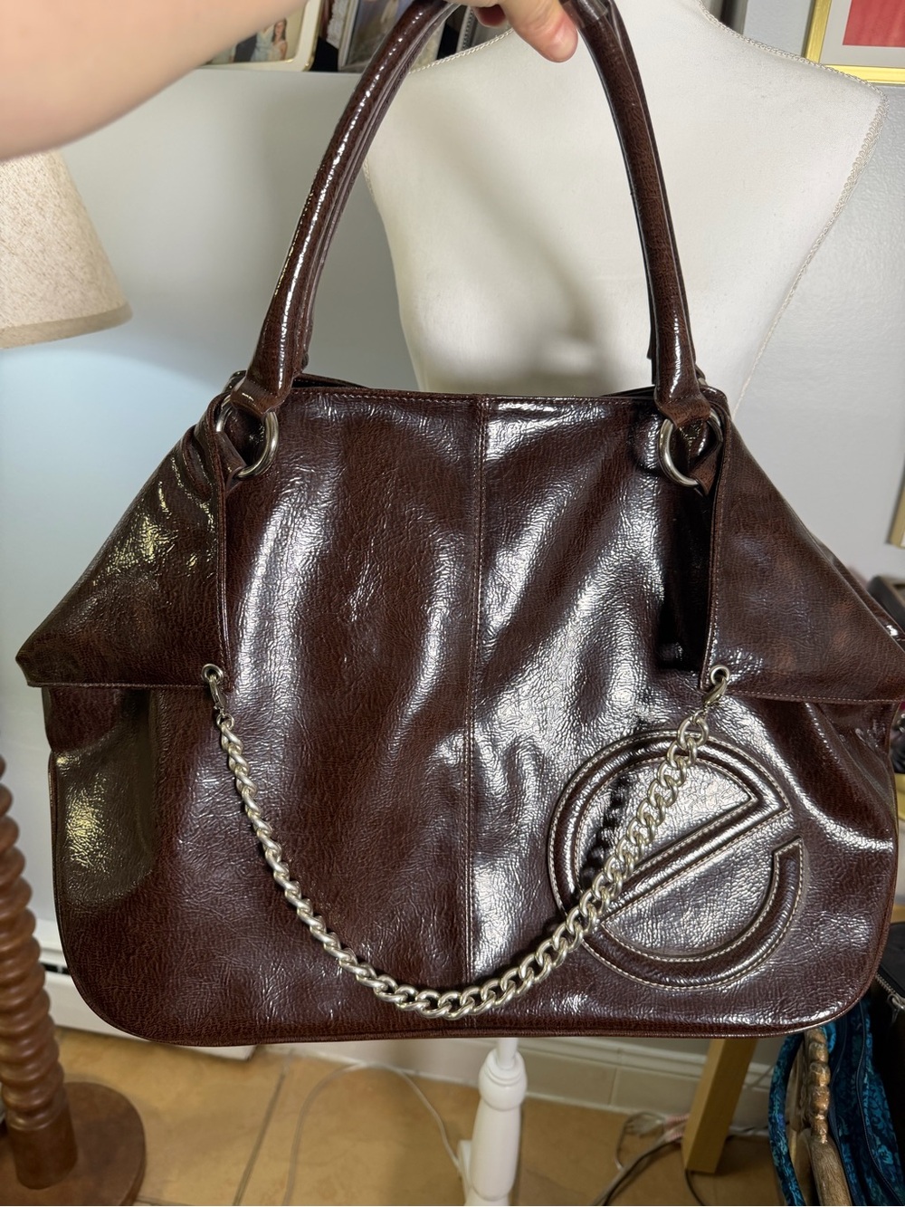 Classic Women's Brown Leather Tote Handbag